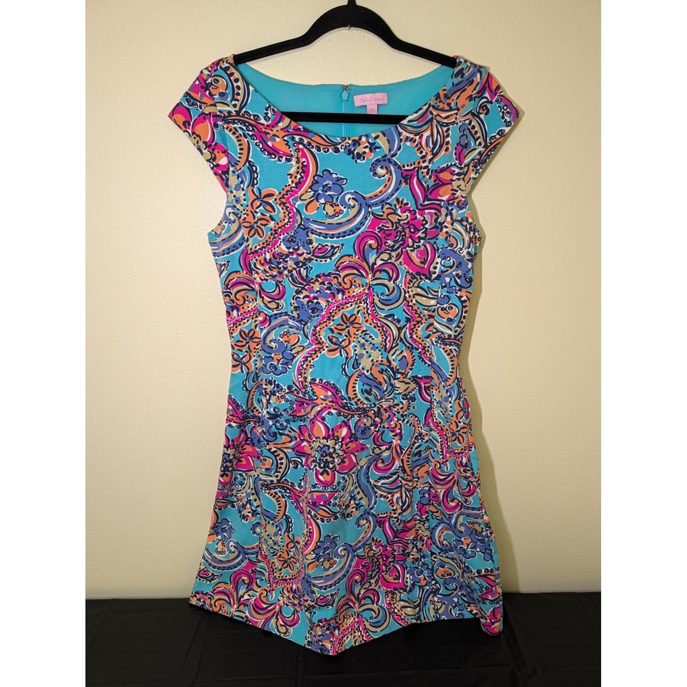 Lilly Pulitzer Bait & Switch Briella Fit & Flare Paisley Dress Large Women's